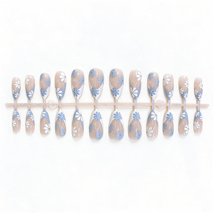 Floral Design Press-On Nail Set Bowlift