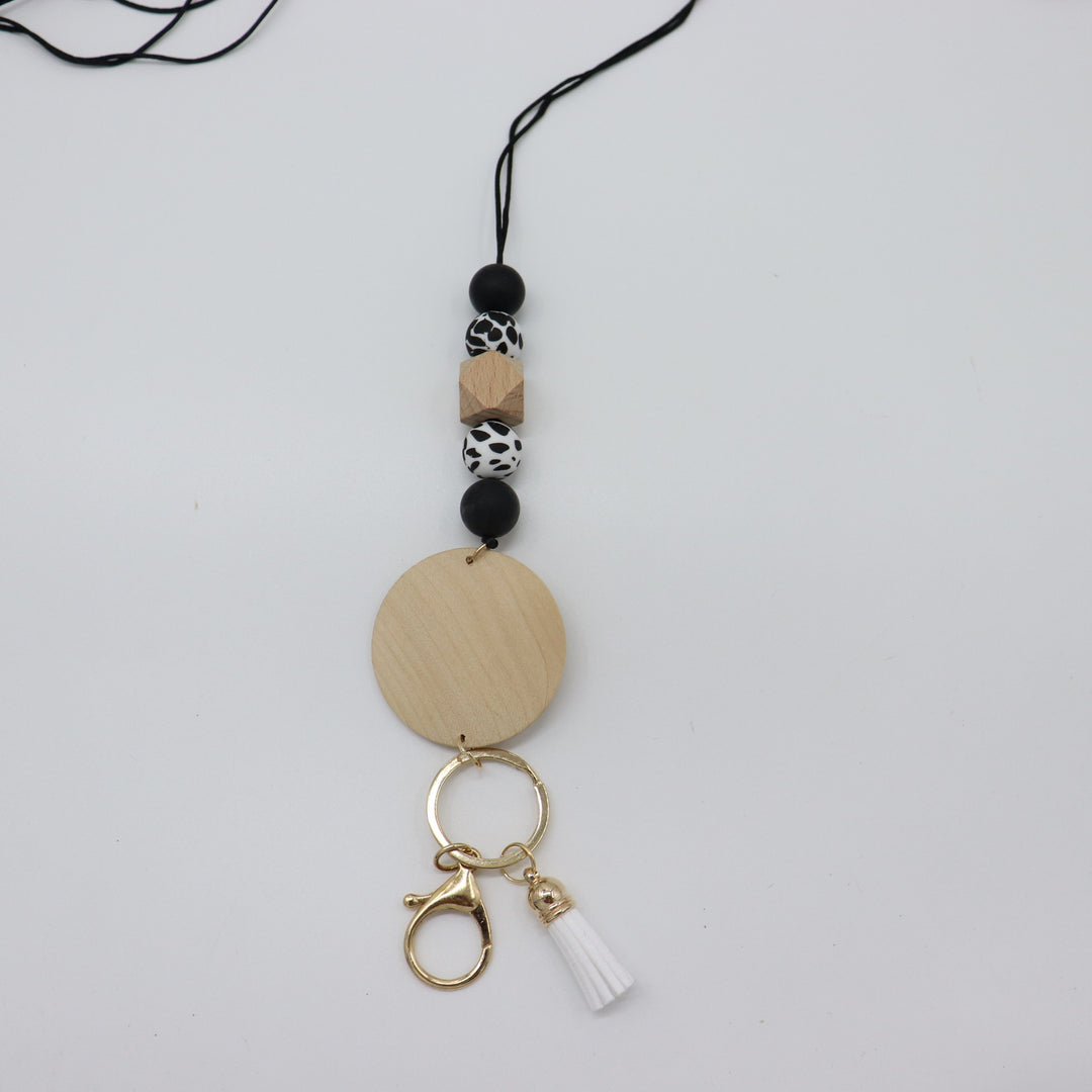 Beaded Keychain Lanyard with Decorative Tassel Bowlift