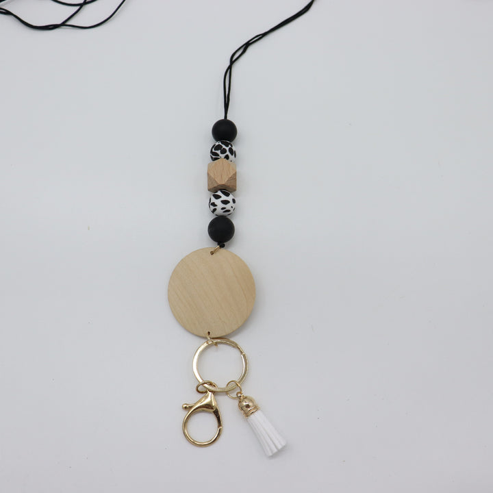 Beaded Keychain Lanyard with Decorative Tassel Bowlift
