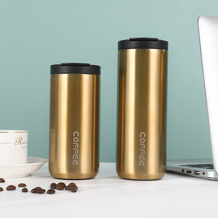 Women's insulated stainless steel coffee mug with elegant design and non-slip bottom Bowlift
