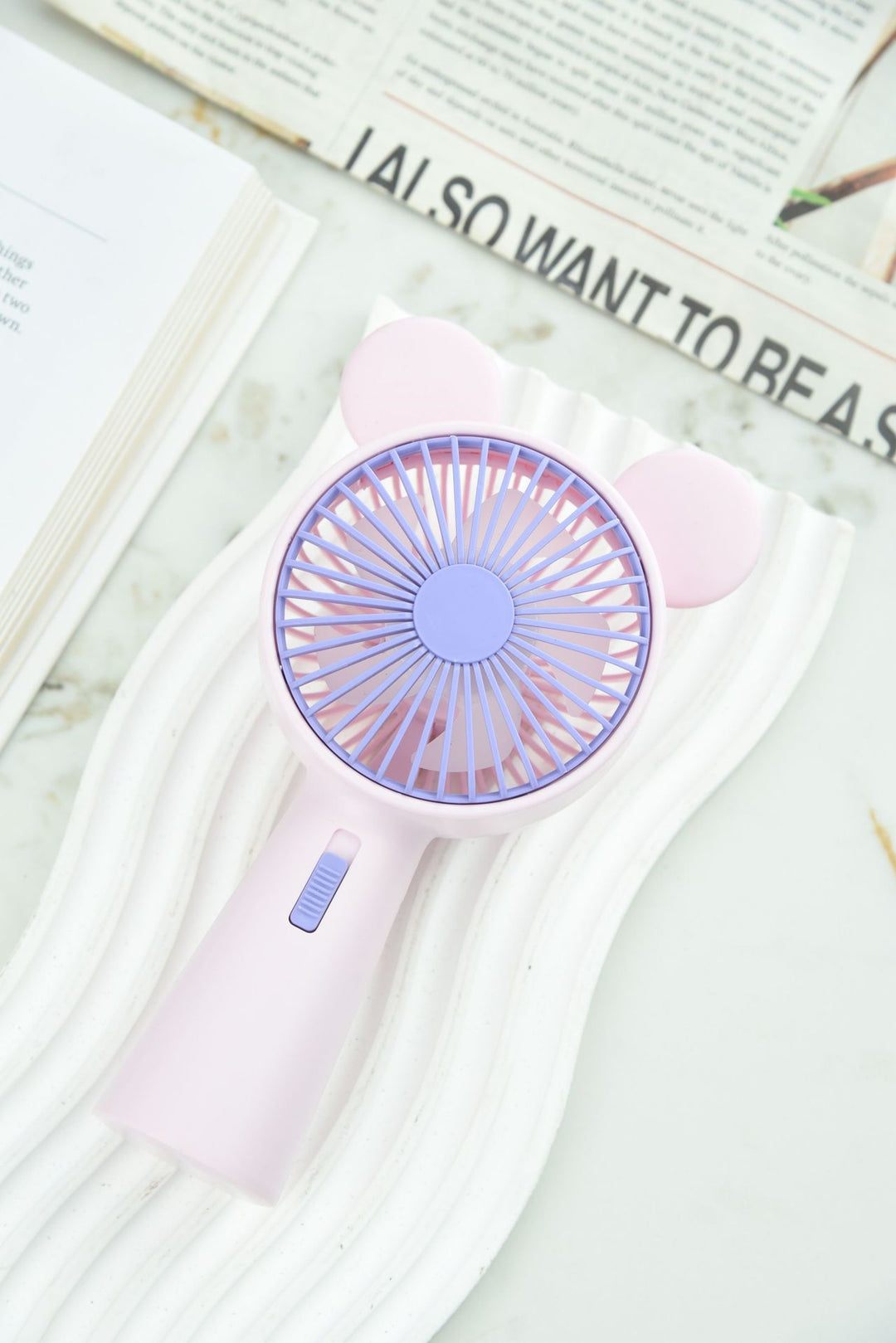 Women Portable Hand Fan with Funny Animal Design Bowlift