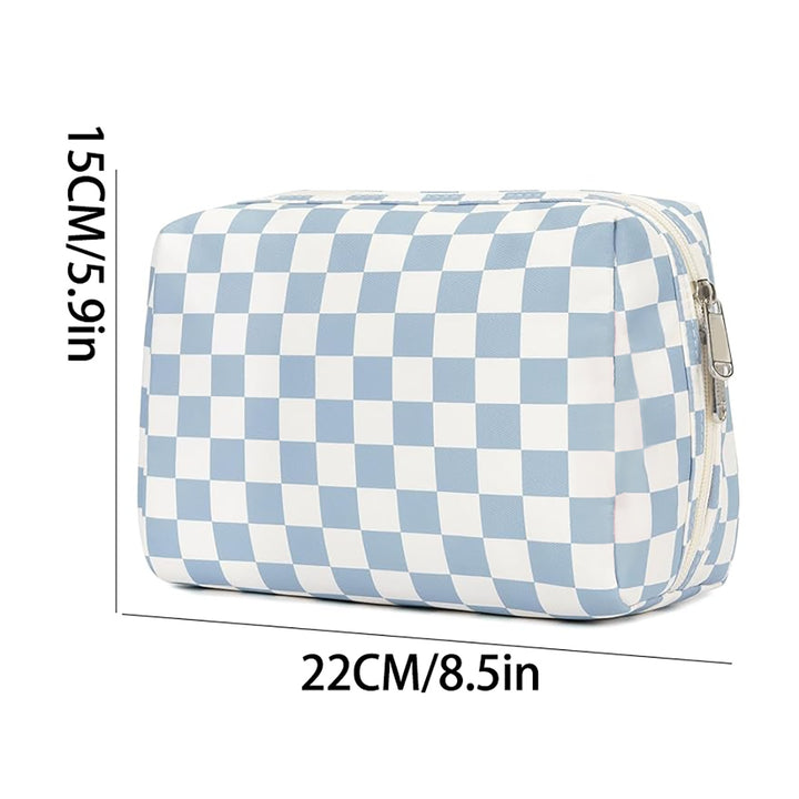 Stylish cosmetic bag with checked pattern Bowlift