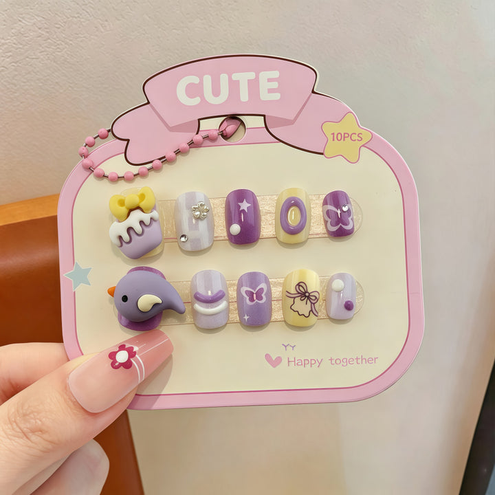 Colorful Nail Art Artificial Nails with Summery Designs Bowlift