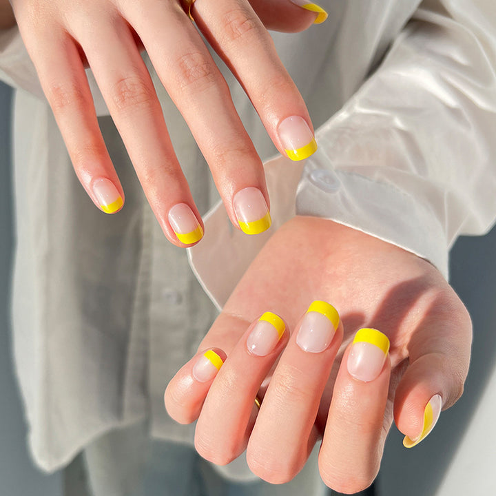 Artful Nail Art with Fresh Yellow Accent Bowlift