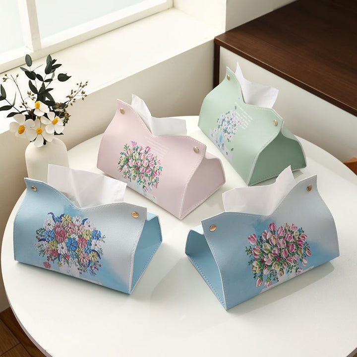Decorative Floral Design Tissue Box Cover Bowlift