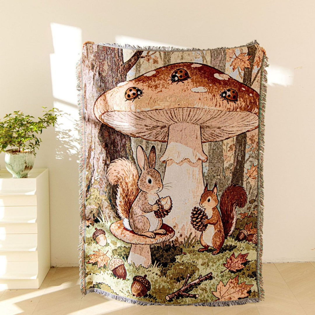 Nature-Inspired Woven Throw Blanket