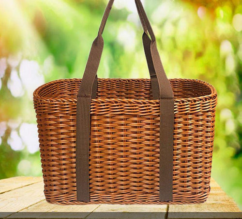 Handcrafted Woven Shopper Basket Bowlift