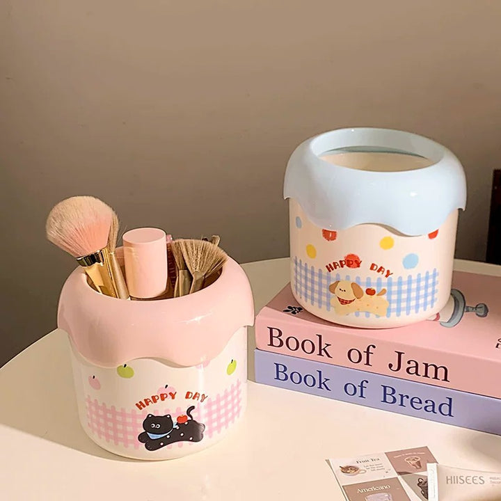 Decorative trash can with playful dog design Bowlift