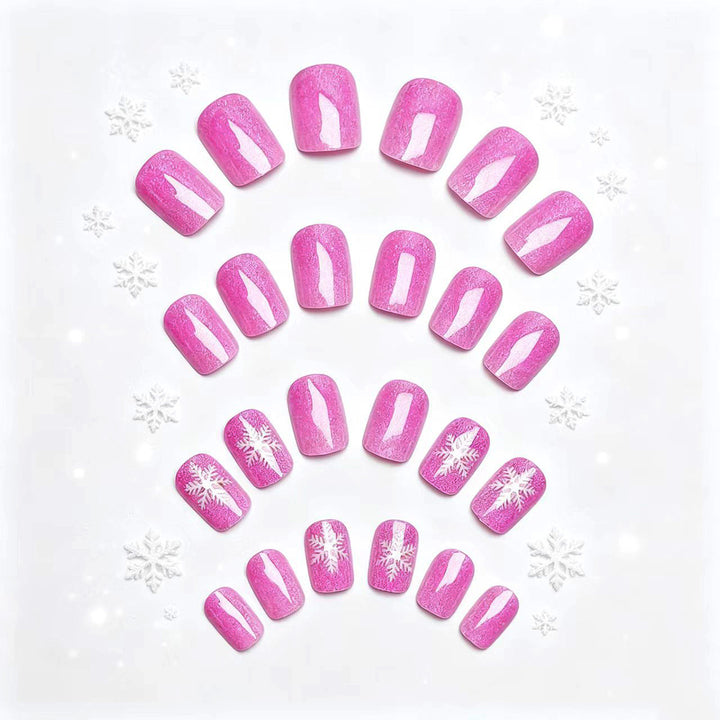 Snowflake Design Acrylic Nail Art Bowlift