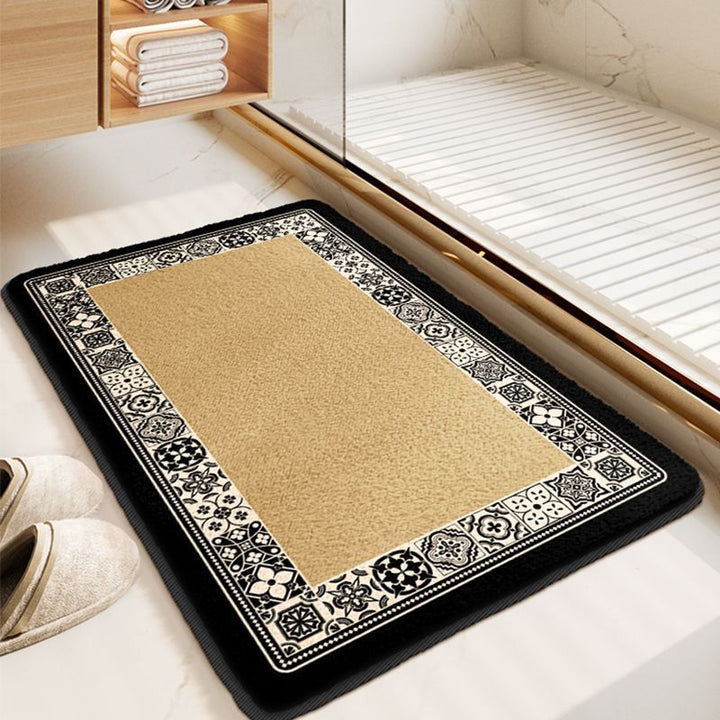 Soft Floral Pattern Bath Mat Bowlift