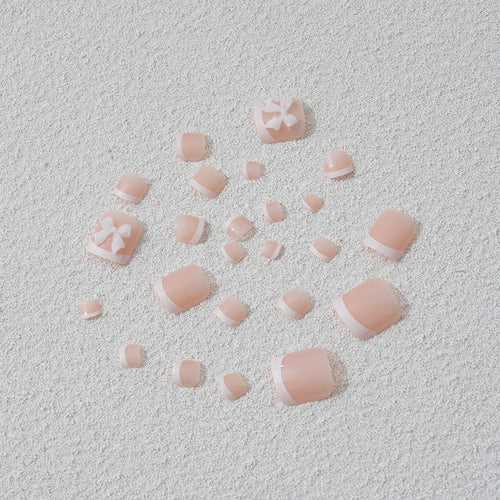 Artificial nail set with romantic bow motifs Bowlift
