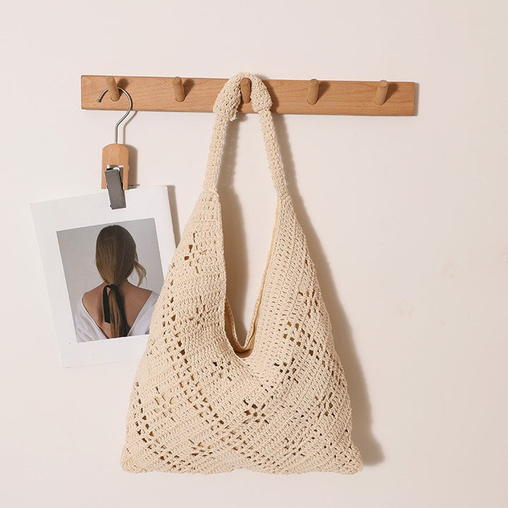 Hand-knotted Tote Bag in V-Design Bowlift