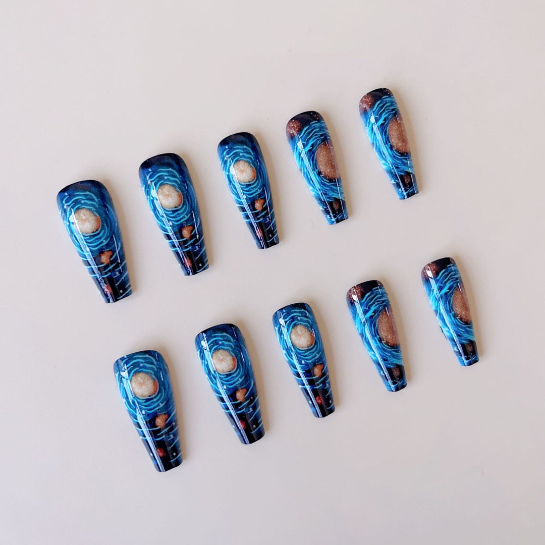Creative Nail Art Set with Galactic Design Bowlift
