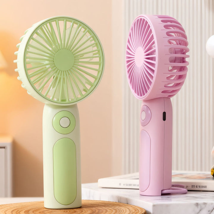 Women's Portable Hand Fan with USB Charging Function and Adjustable Tilt Bowlift