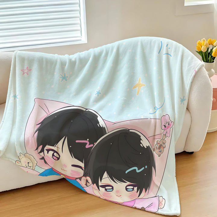 Cartoon Character Printed Fleece Throw Blanket