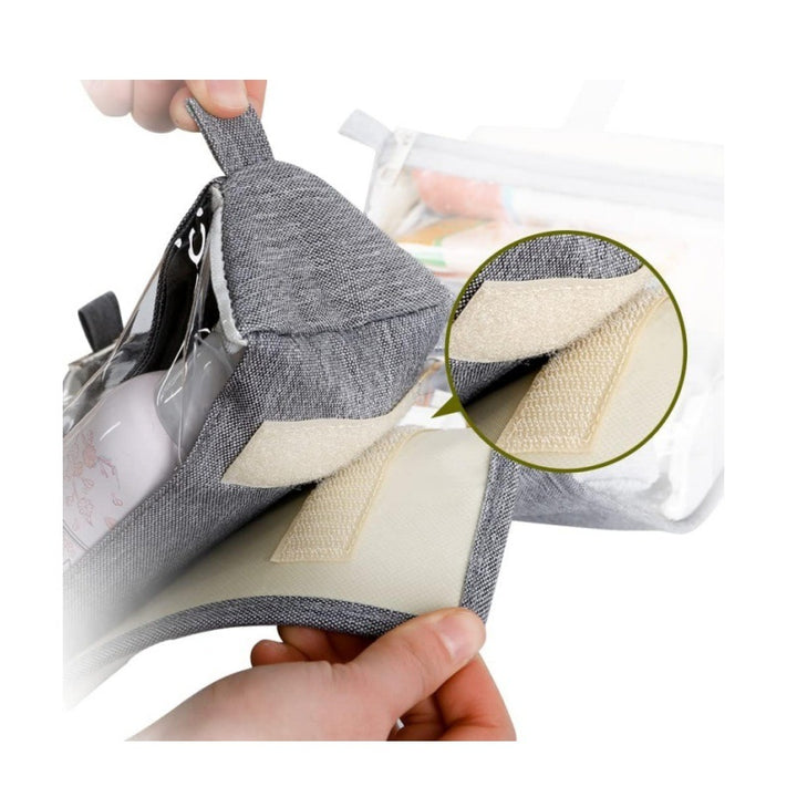 Practical cosmetic organizer bag with transparent compartments Bowlift