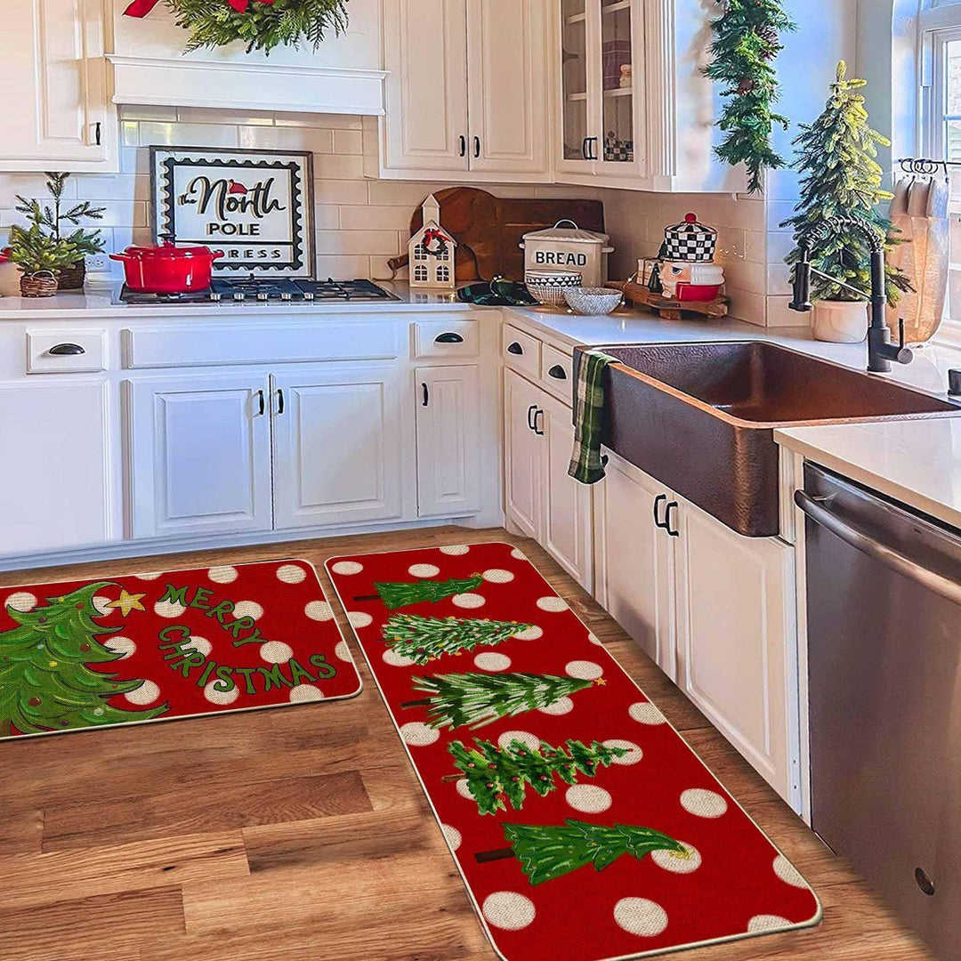 Festive Holiday Kitchen Runner Mat Bowlift