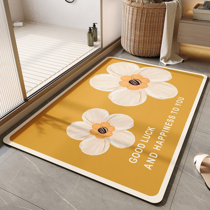 Decorative Floral Bath Mat Bowlift