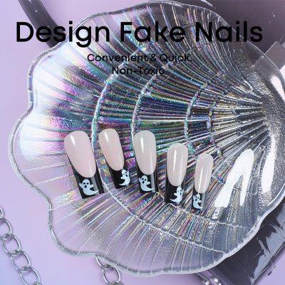 Creative Halloween Nail Art Set with Creepy Ghost Designs and Glittery Colors Bowlift