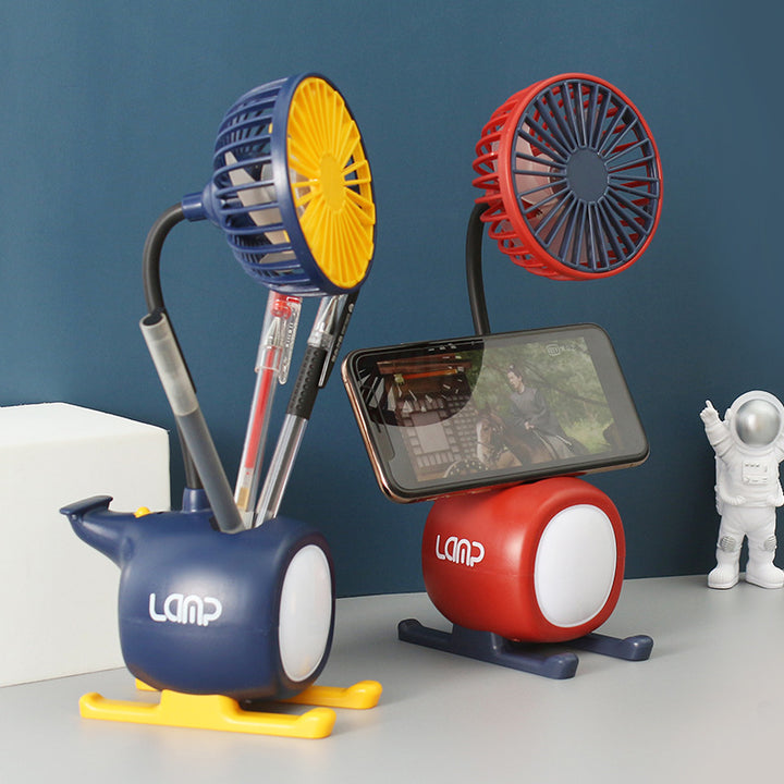 Women's multifunctional USB desk lamp with fan Bowlift