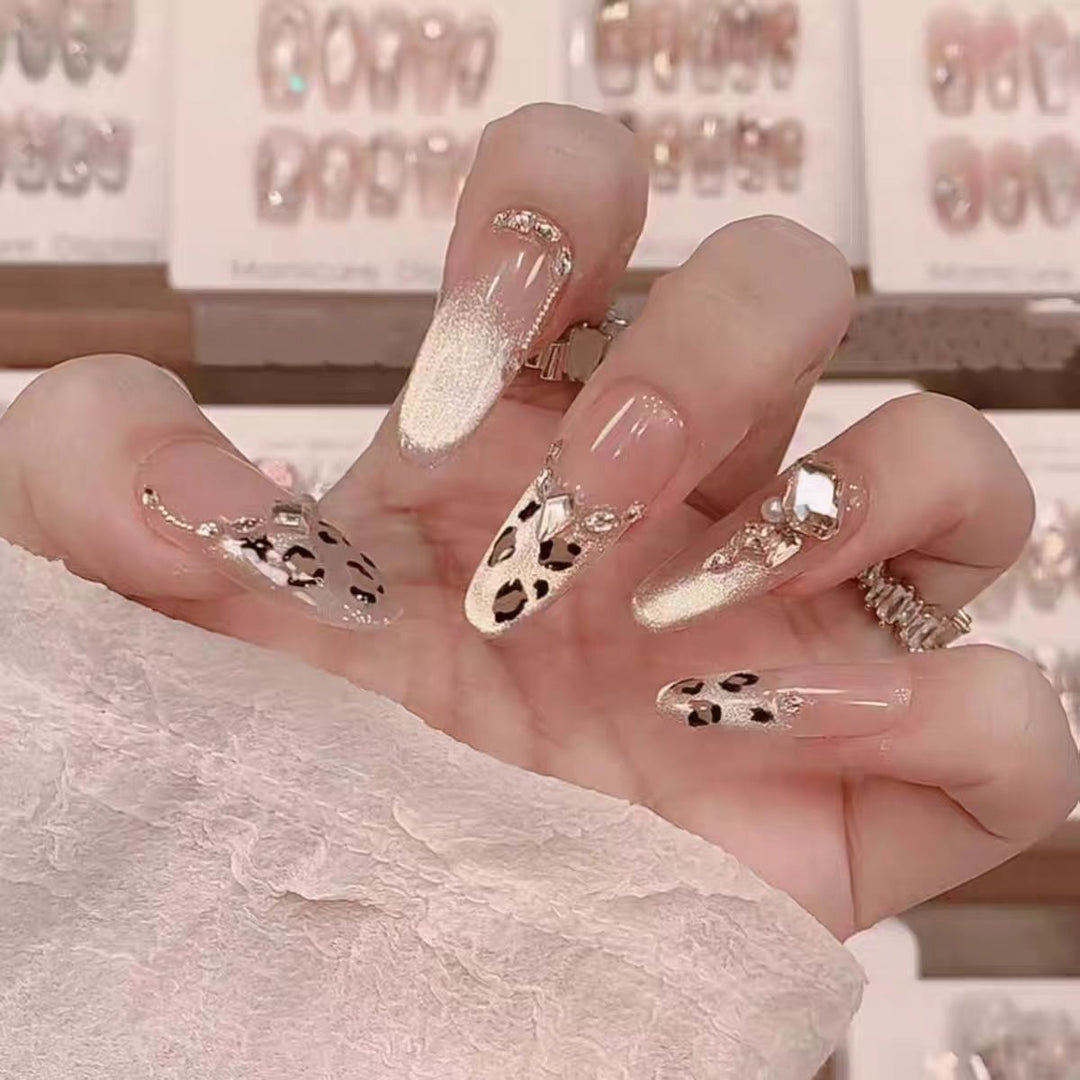 Luxury Leopard Print Press-On Nails Bowlift