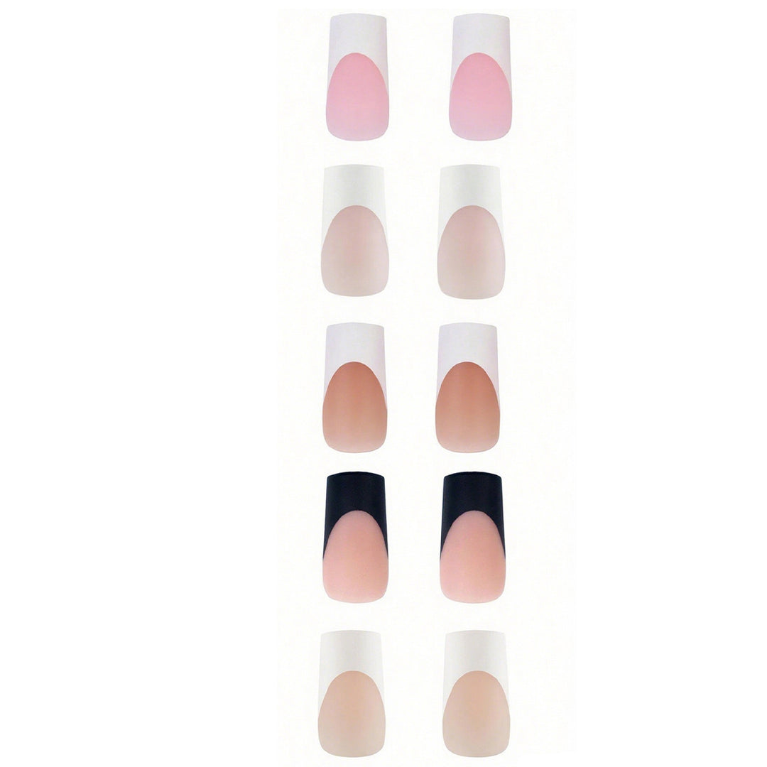 Modern French Tip Press-On Nails Bowlift