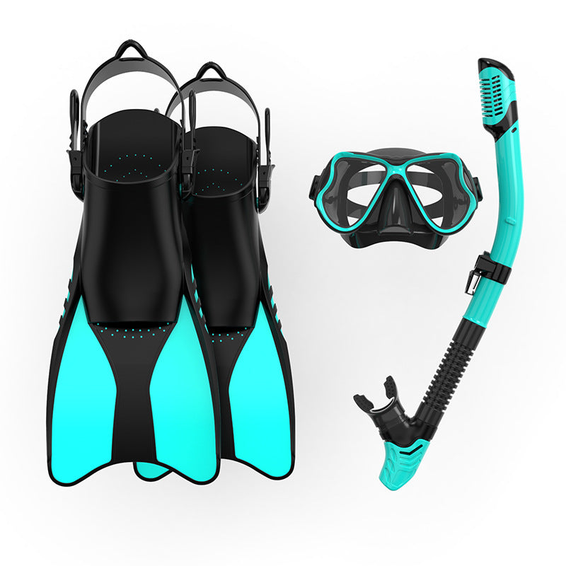 Premium Snorkel Set with Ergonomic Fins and Clear Dive Mask Bowlift