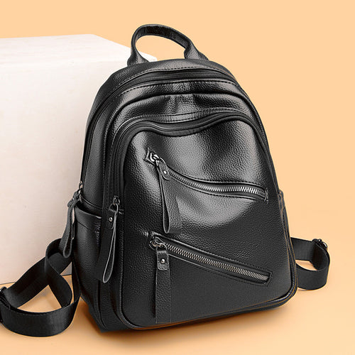 Fashionable Leather Backpack Bowlift