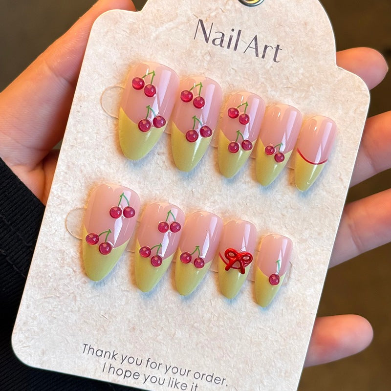 Natural Floral Press-On Nail Set Bowlift