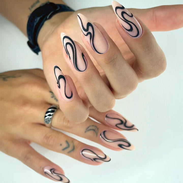 Artistic nail extensions with modern design and elegant lines Bowlift