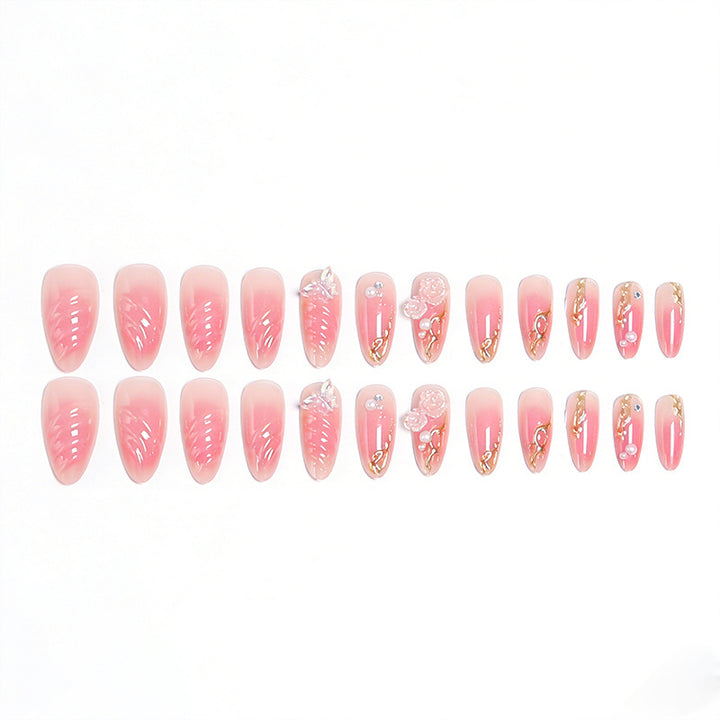 Artful Nail Tips with Romantic Floral Design Bowlift