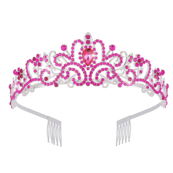 Ladies Sparkling Crystal Tiara with Filigree Design Bowlift
