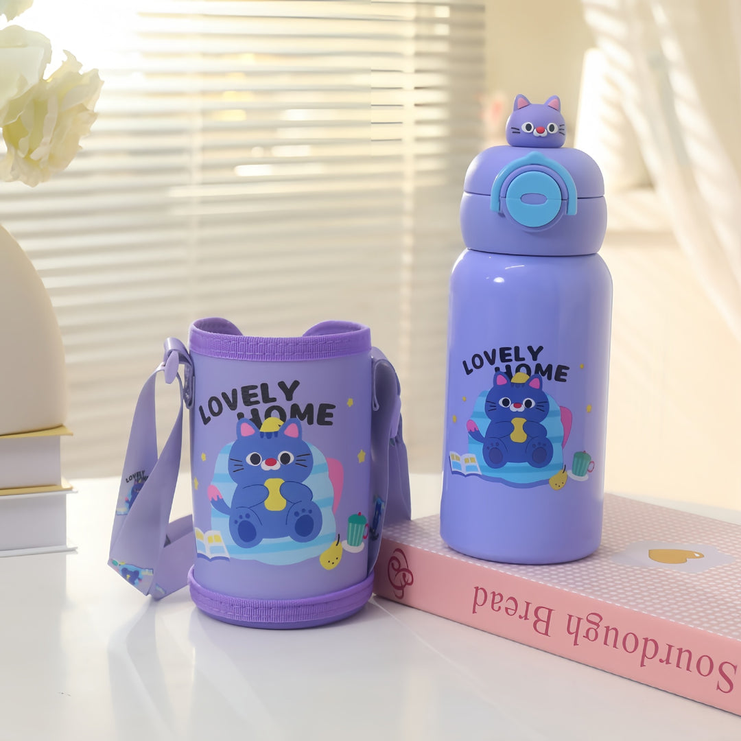 Women’s insulated bottle with cute cat design Bowlift