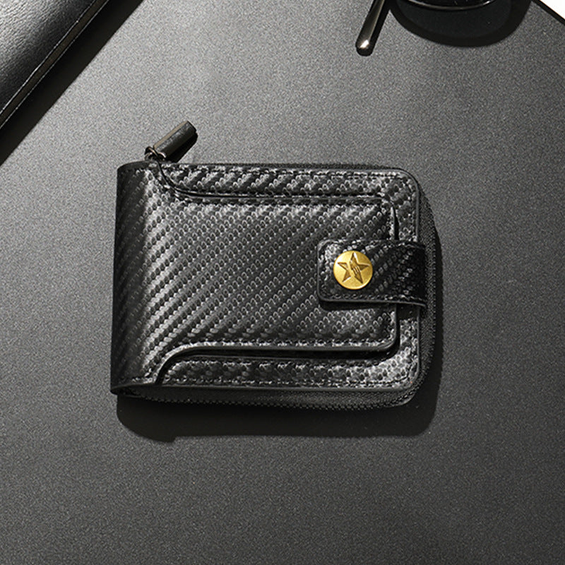 Compact Carbon Fiber Zip Wallet Bowlift