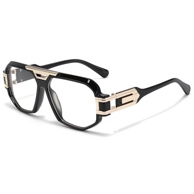 Statement Square Frame Sunglasses with Decorative Gold Accents Bowlift