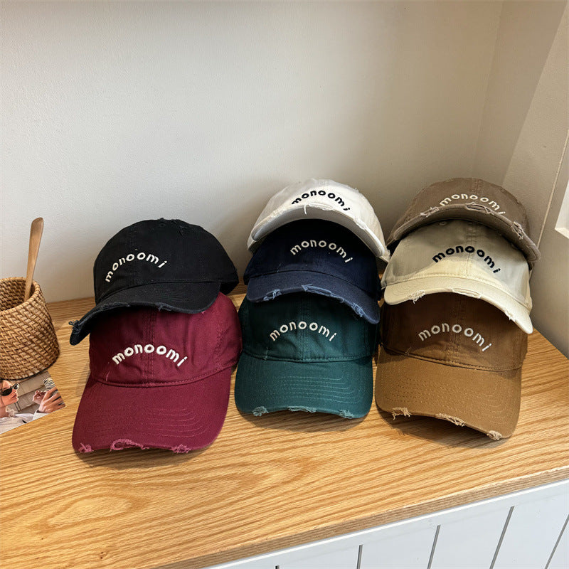 Women's Distressed Cotton Baseball Cap Bowlift
