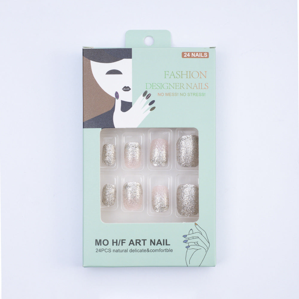 Elegant glitter pattern artificial nails Bowlift