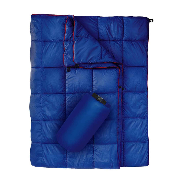 Unisex portable blanket with innovative compression design Bowlift