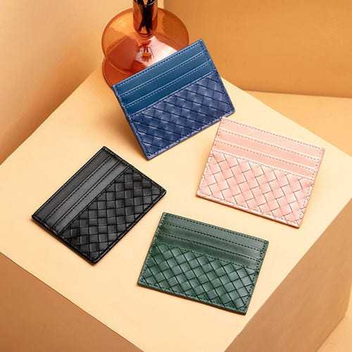 Premium Woven Leather Cardholder Bowlift