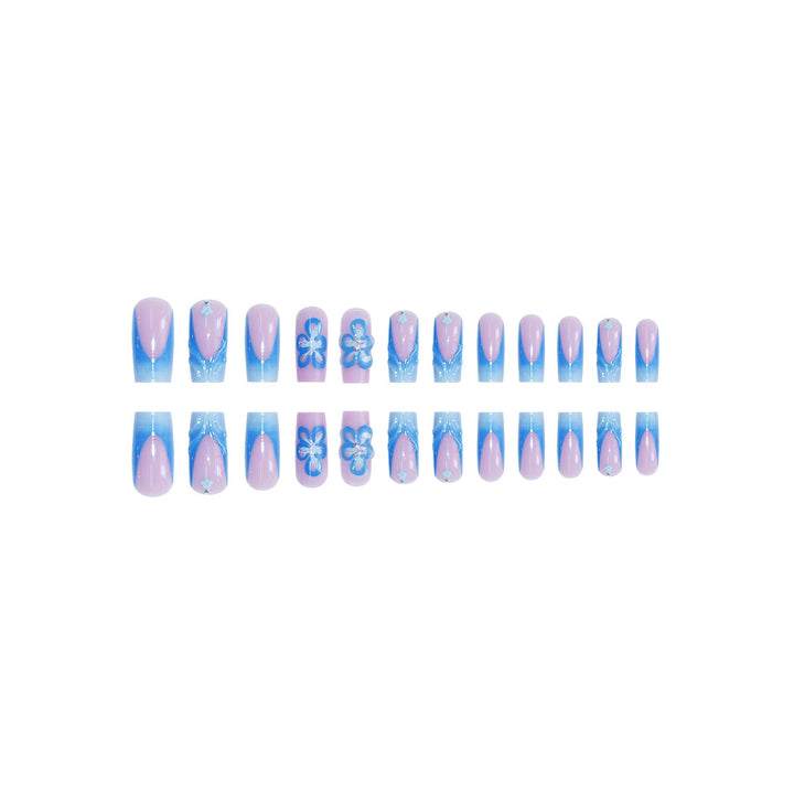 Decorative Floral Acrylic Nail Extensions Bowlift