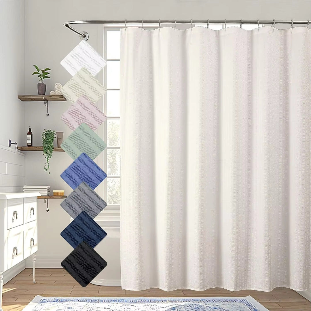 Premium Textured Shower Curtain Bowlift