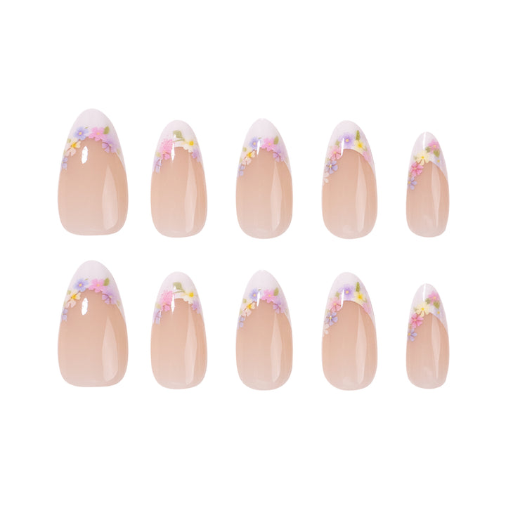 Stylish stiletto nails with floral design Bowlift