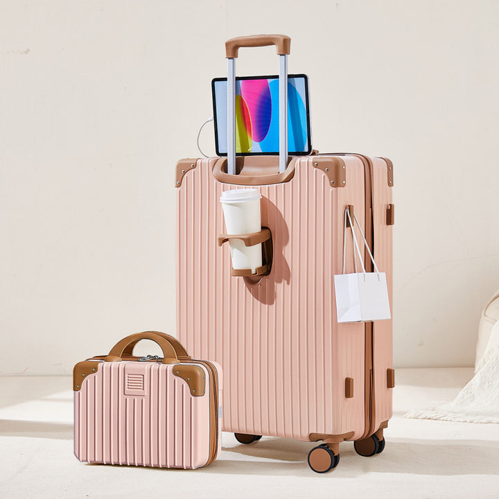 Unisex Rigid Multi-Compartment Travel Suitcase Bowlift