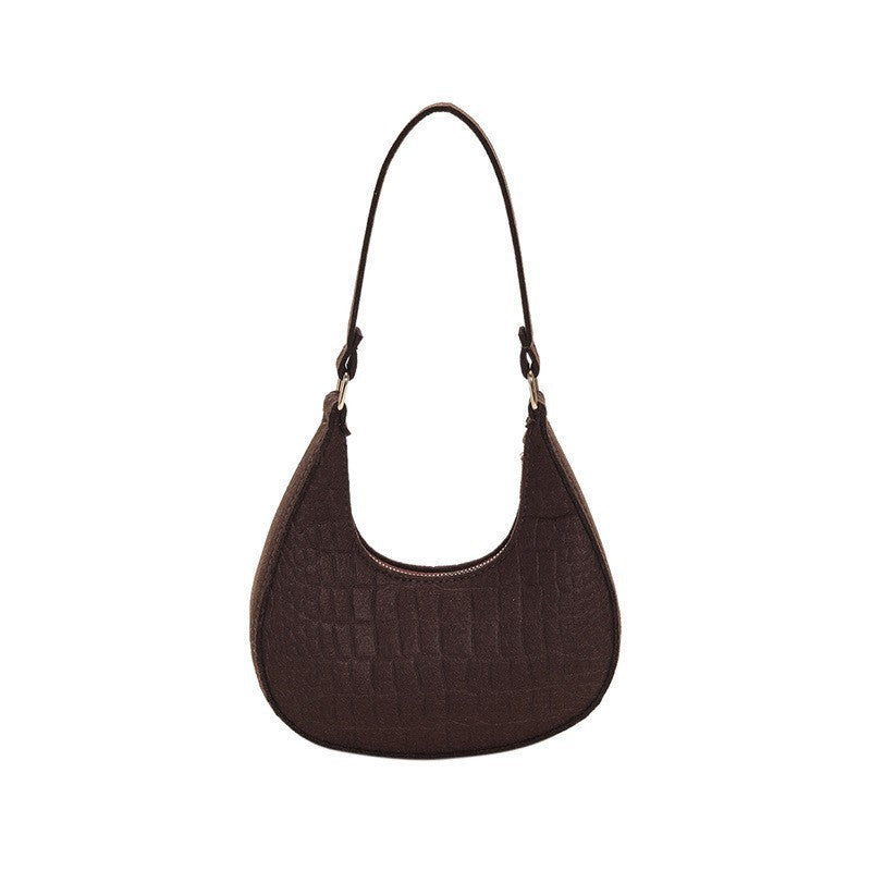 WoCrocodile Texture Handheld Hobo Bag Bowlift