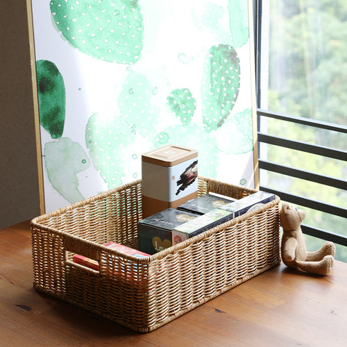 Rectangular Handwoven Storage Organizer Bowlift