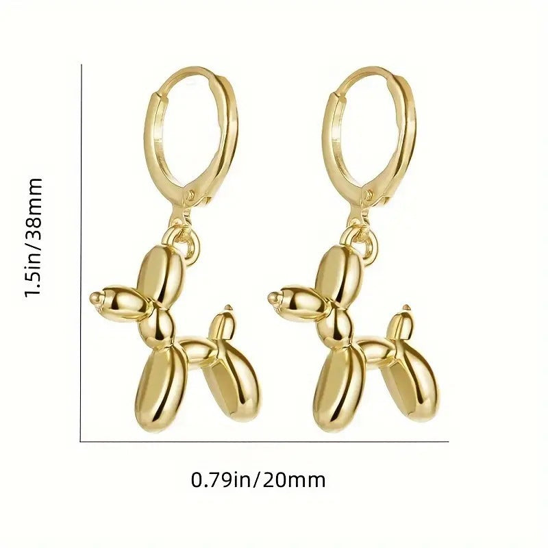Playful Dog Pet Earrings Made of High-Quality Metal Bowlift