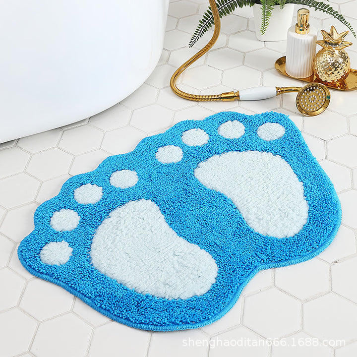 Plush Footprint Bath Mat