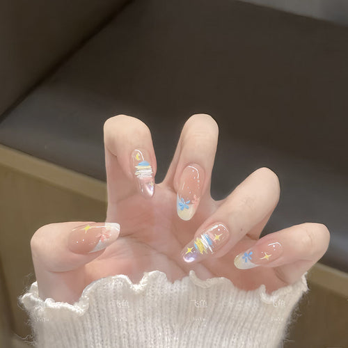Artificial nails with elegant flower pattern Bowlift