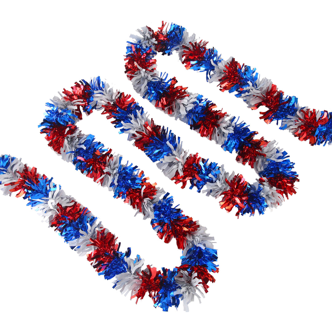 Unisex decorative party garland with dense fringed ribbon and metallic effect Bowlift