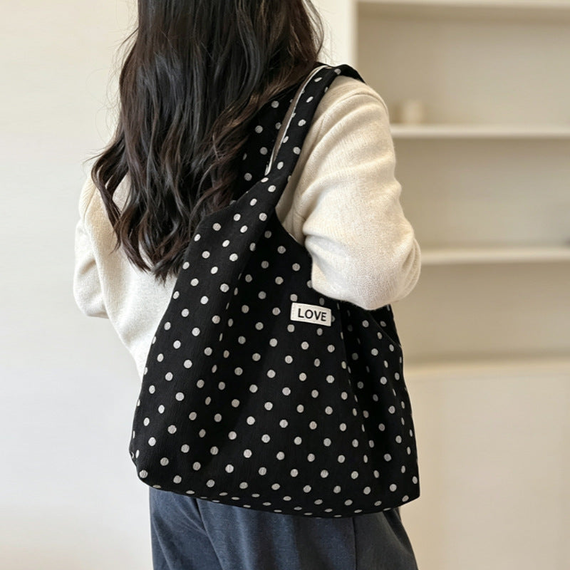 Casual Polka Dot Tote Bag Bowlift